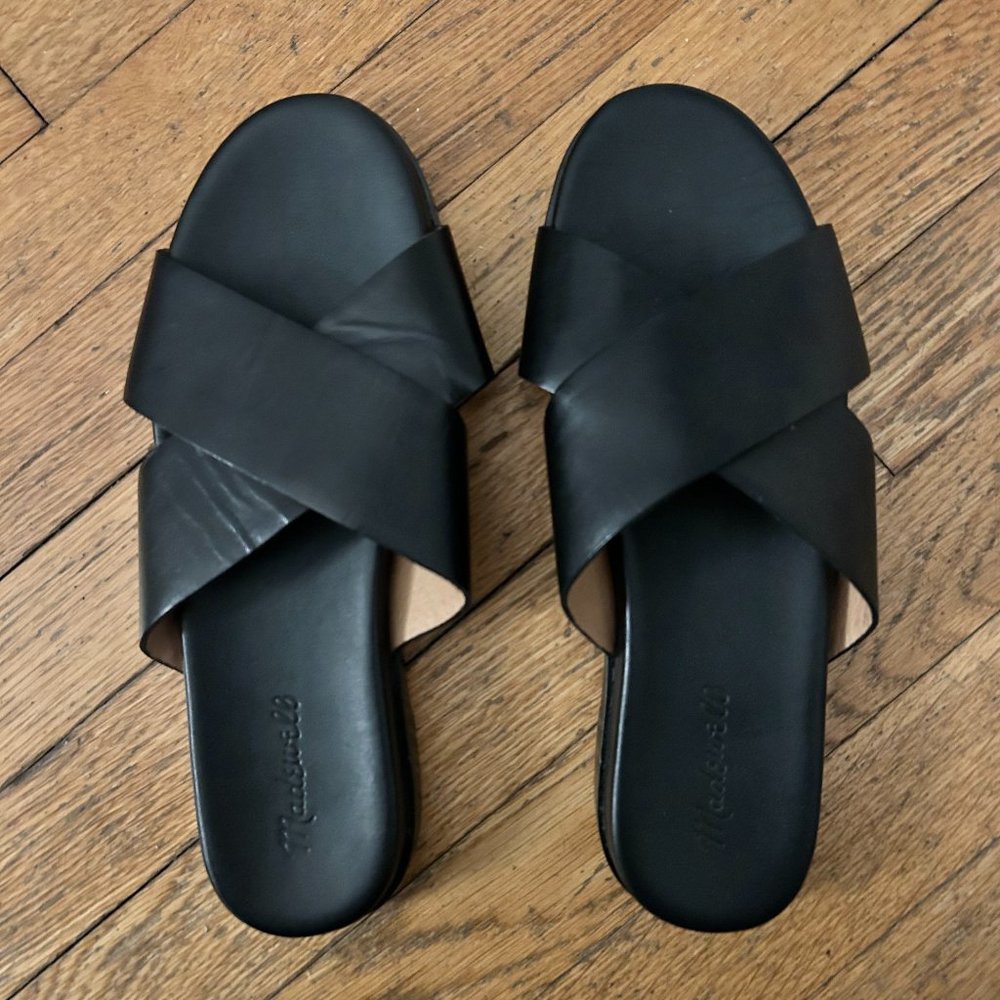 Madewell Louisa Crisscross Slide, Size 9.5, Black